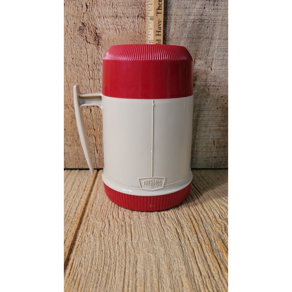Vintage THERMOS Brand RED 10 Oz. Wide Mouth w/Handle King-Seeley Made in USA